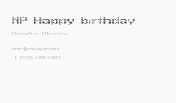 NP Happy birthday Business Card
