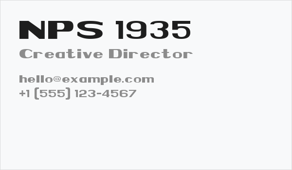 NPS 1935 Business Card