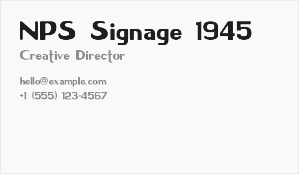 NPS Signage 1945 Business Card