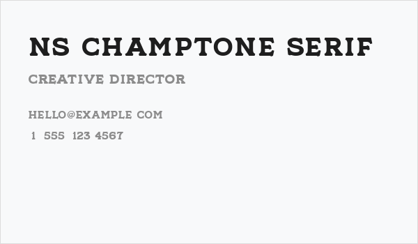 NS Champtone Serif Business Card