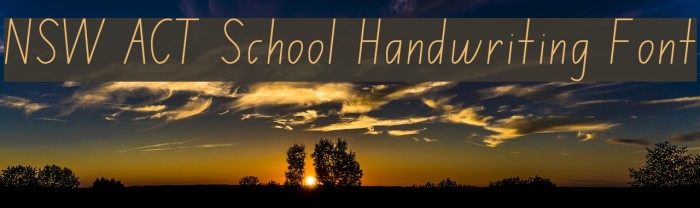 NSW ACT School Handwriting Font Font examples