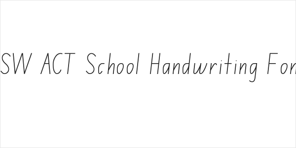 NSW ACT School Handwriting Font Logo