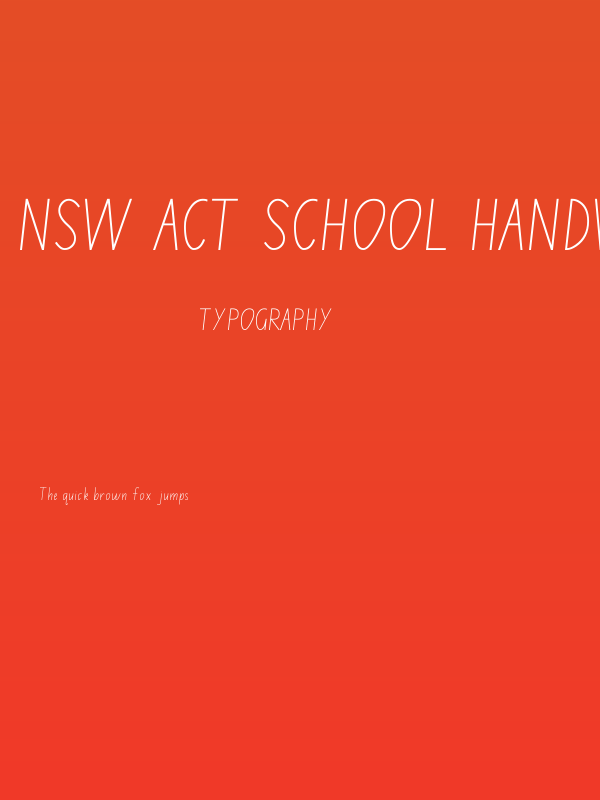 NSW ACT School Handwriting Font Poster