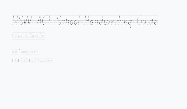 NSW ACT School Handwriting Guide Business Card