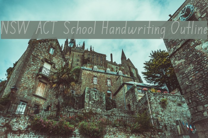 NSW ACT School Handwriting Outline Font examples