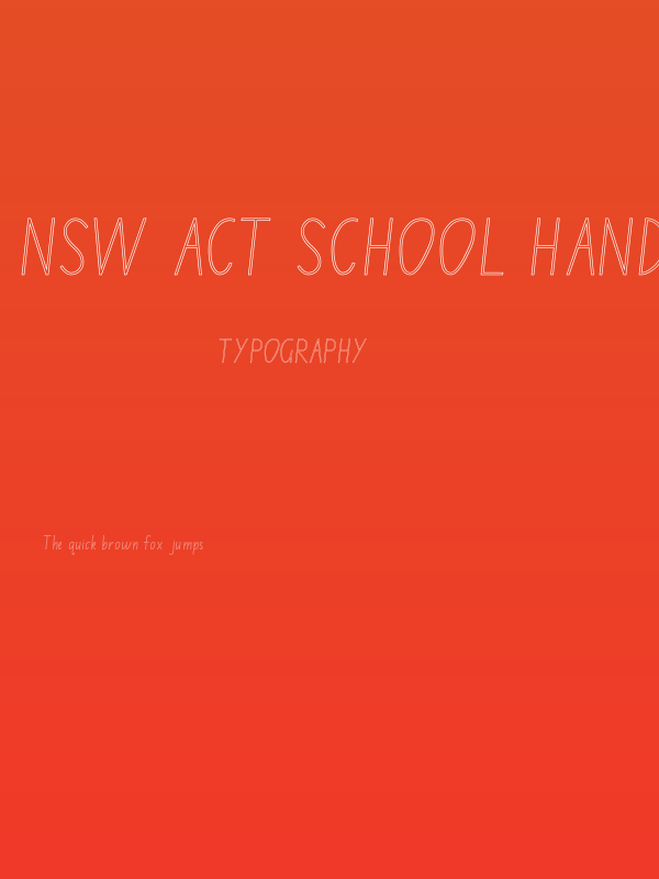 NSW ACT School Handwriting Outline Poster