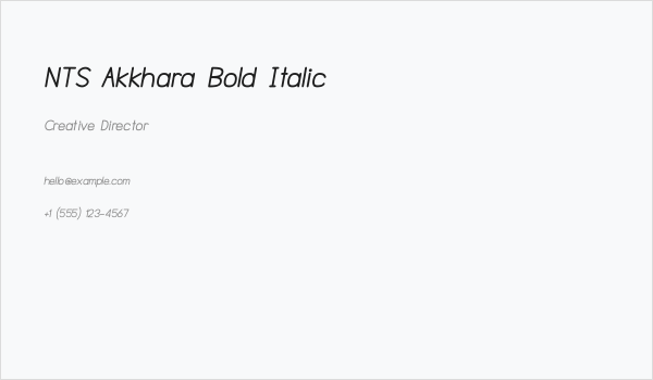 NTS Akkhara Bold Italic Business Card