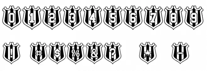 NUFC Shield Font Alte caractere