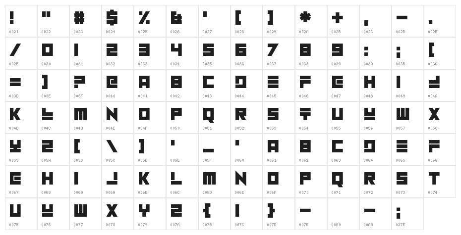 Nu Home Character Map