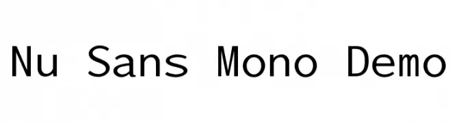 Nu Sans Mono Demo  Frei Schriftart Herunterladen