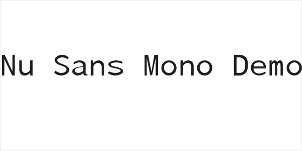 Nu Sans Mono Demo Logo