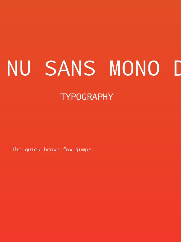 Nu Sans Mono Demo Poster