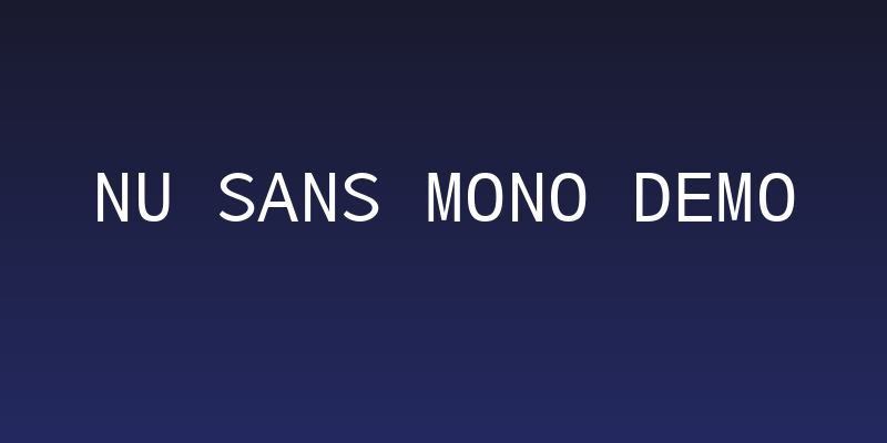 Nu Sans Mono Demo Social Header