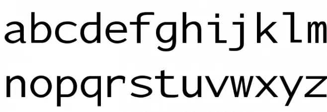 Nu Sans Mono Demo Schriftart Kleinbuchstaben