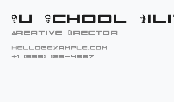 Nu School Militia Business Card