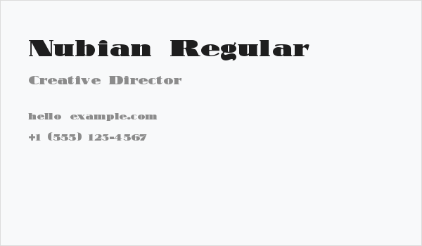 Nubian Regular Business Card