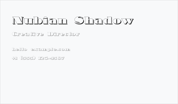 Nubian Shadow Business Card