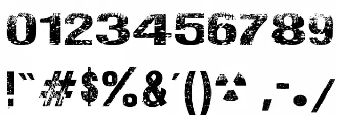 Nuclear Accident Font OTHER CHARS