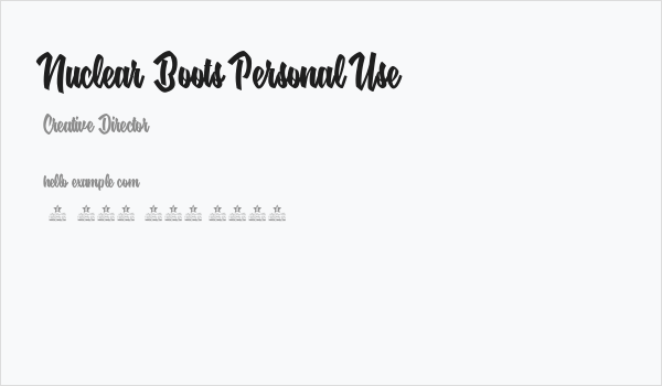 Nuclear Boots Personal Use  Business Card