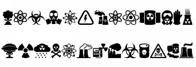 Nuclear Icons फ़ॉन्ट अपरकेस