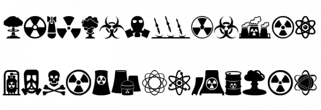 Nuclear Icons फ़ॉन्ट लोअरकेस