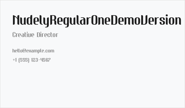 NudelyRegularOneDemoVersion Business Card