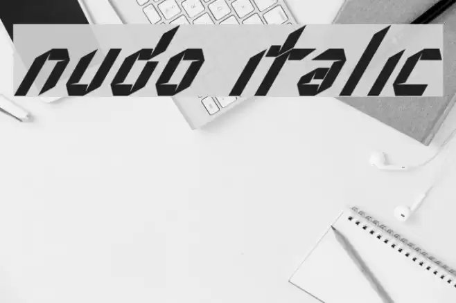 Nudo Italic Font examples
