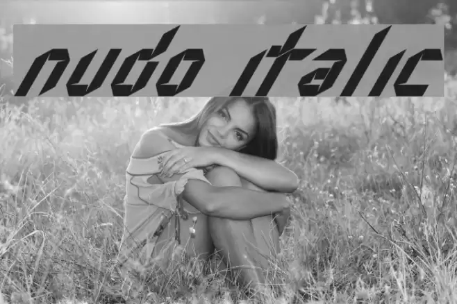 Nudo Italic Font examples