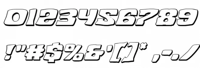 Nuevo Passion 3D Italic Font OTHER CHARS