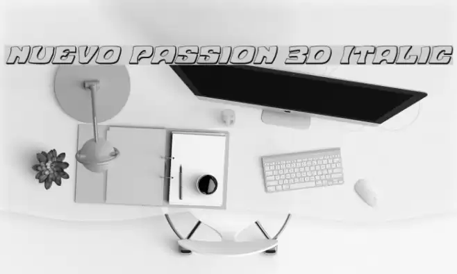 Nuevo Passion 3D Italic Font examples