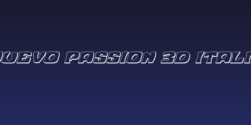 Nuevo Passion 3D Italic Social Header