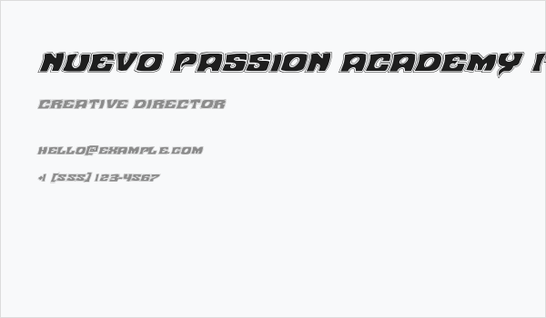 Nuevo Passion Academy Italic Business Card