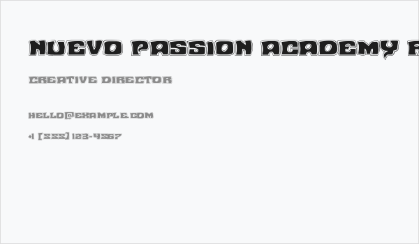 Nuevo Passion Academy Regular Business Card