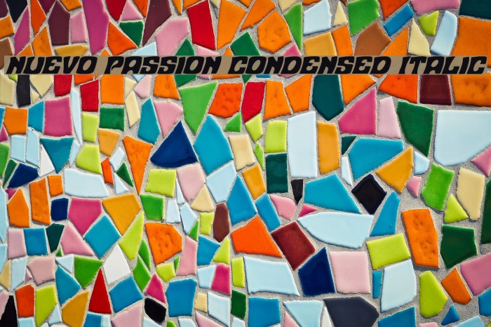 Nuevo Passion Condensed Italic Font examples