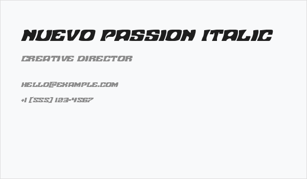 Nuevo Passion Italic Business Card