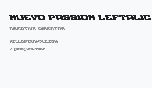 Nuevo Passion Leftalic Business Card