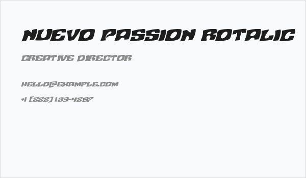 Nuevo Passion Rotalic Business Card