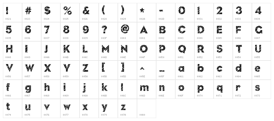 NuevoDisco Character Map