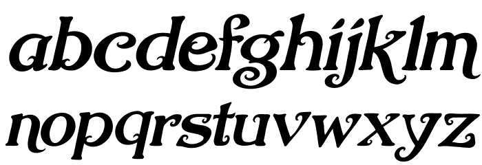 Nugie Romantic Italic Font LOWERCASE