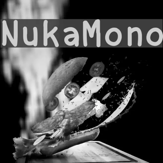 NukaMono Schriftart examples