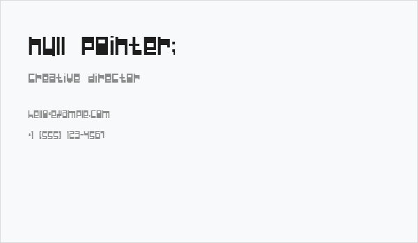Null Pointer; Business Card