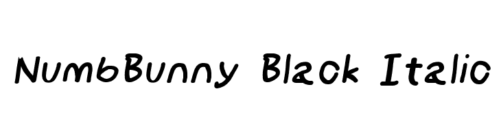 NumbBunny Black Italic Font