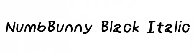 NumbBunny Black Italic  免费字体下载