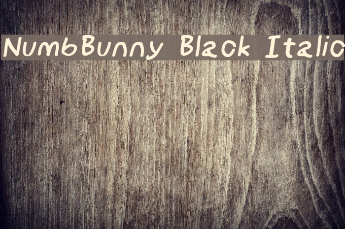 NumbBunny Black Italic Font examples
