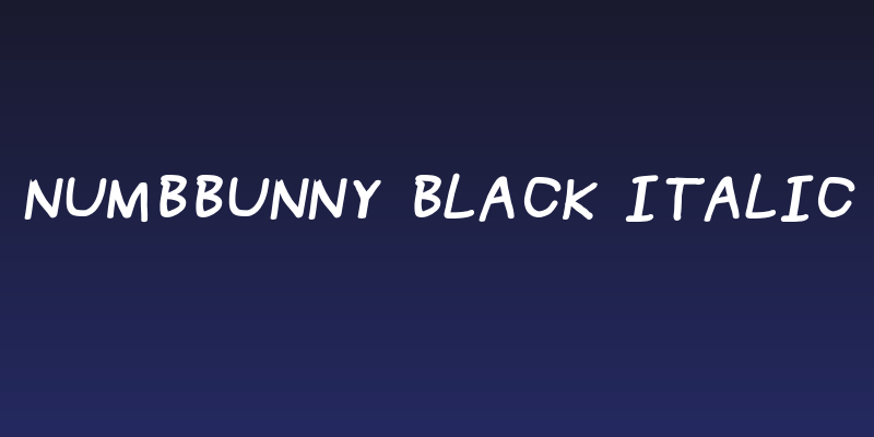 NumbBunny Black Italic Social Header