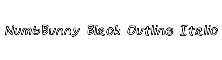 NumbBunny Black Outline Italic Font