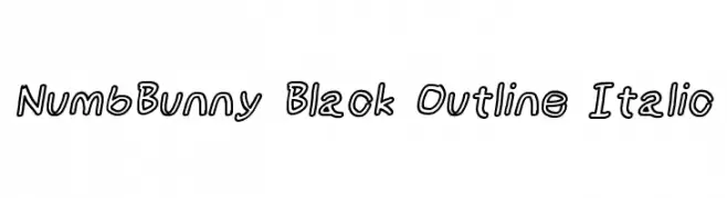 NumbBunny Black Outline Italic  Frei Schriftart Herunterladen