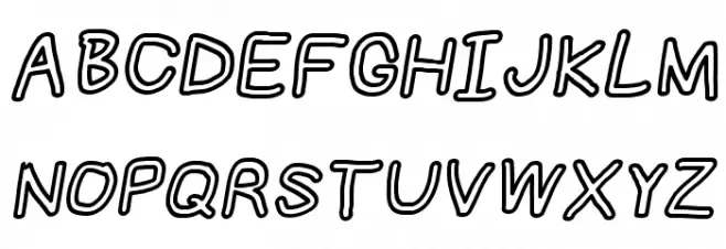 NumbBunny Black Outline Italic Шрифта ВЕРХНИЙ