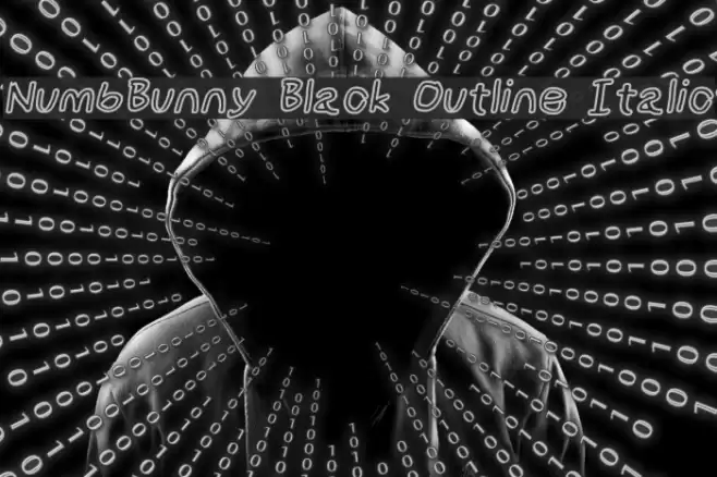 NumbBunny Black Outline Italic Font examples