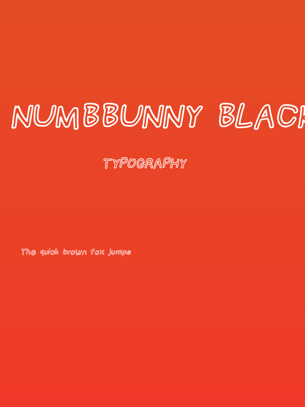 NumbBunny Black Outline Italic Poster
